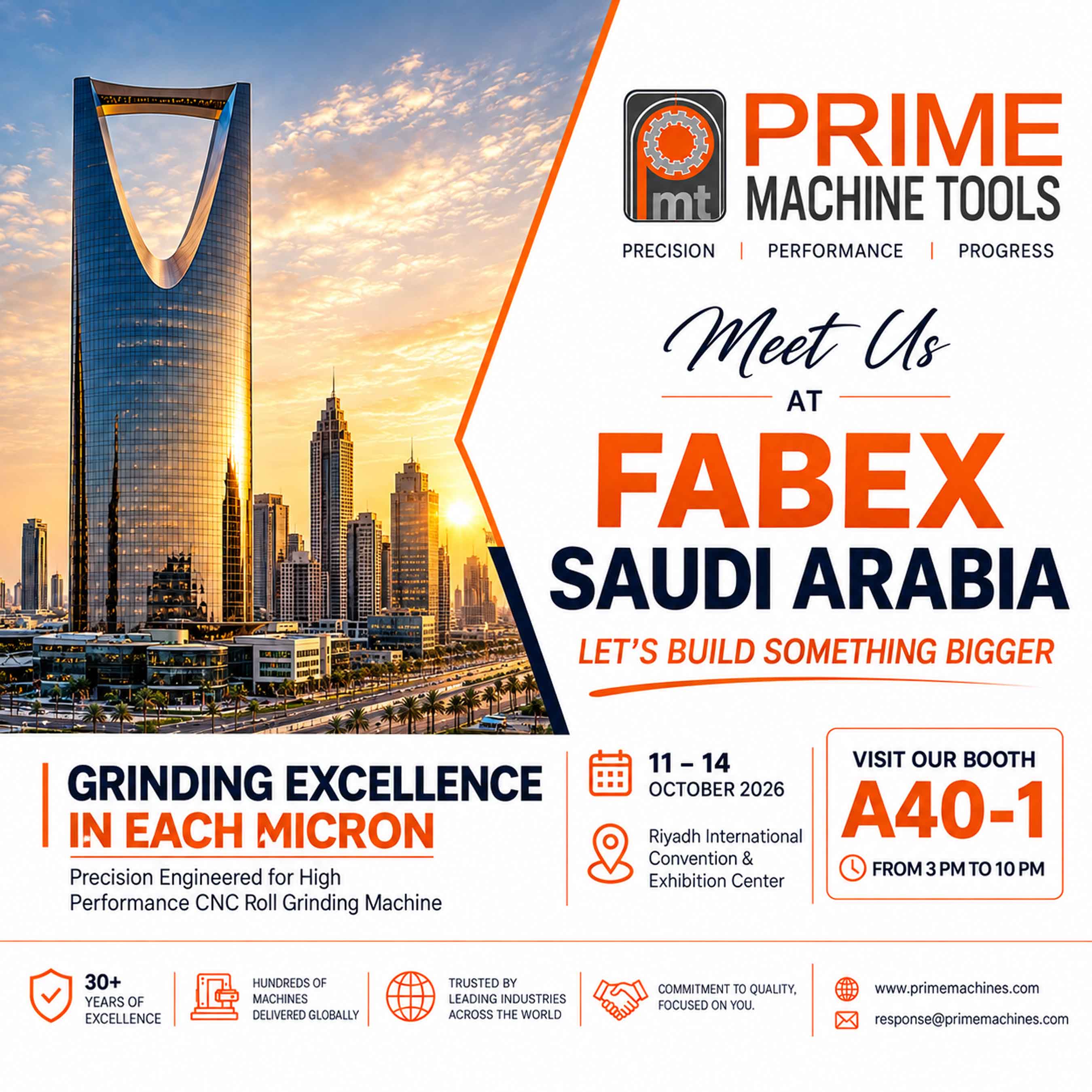 Prime Machine Tools Prepares to Showcase Next-Generation Grinding Technology at FABEX Saudi Arabia